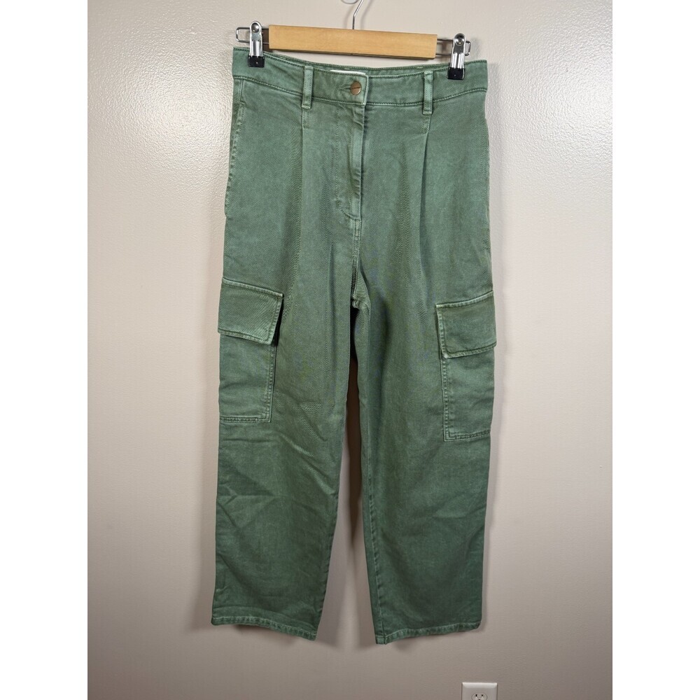 Chloe Stora Rudy Cargo Jeans Size EU 36 US 4 Green Straight Leg High Rise